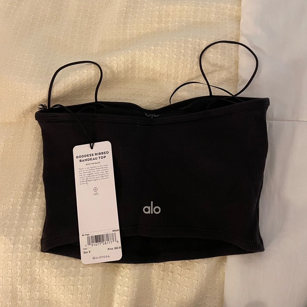 Alo Goddess Ribbed Bandeau Top Sz S